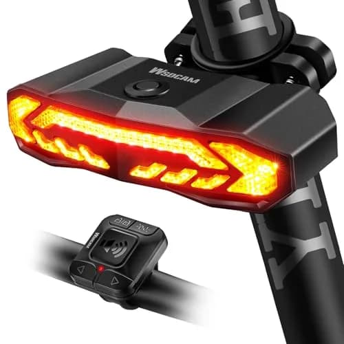 wsdcam Smart Bike Tail Light with Turn Signals, Brake Light, Alarm & Horn - 160 Lumens | USB Rechargeable, IP54 Waterproof thumbnail 1