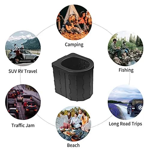 Zinyeme Portable Toilet for Camping, Folding Commode Bucket with 12 Bags & Carry Bag, 400 lb Capacity | Outdoor Travel Restroom thumbnail 6