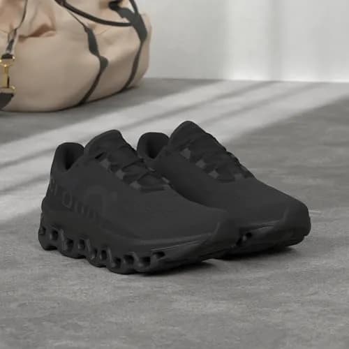 On Men's Cloudmonster Sneakers All Black Size 8 | Breathable Mesh Running Shoe thumbnail 2