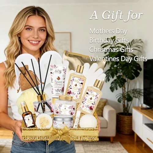LILY ROY 17Pcs Spa Gift Set | Moisturizing Bath Basket for Women & Mom (17 Piece) thumbnail 2