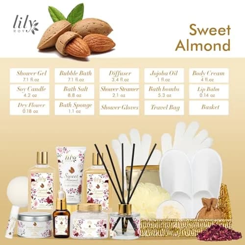 LILY ROY 17Pcs Spa Gift Set | Moisturizing Bath Basket for Women & Mom (17 Piece) thumbnail 4