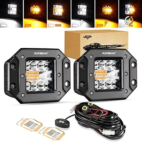 Auxbeam 5 Inch Pod Lights 72W White Amber Strobe Offroad Flush Mount Light | 6 Modes, IP68, Aluminum thumbnail 1