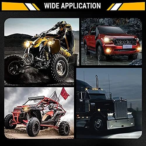 Auxbeam 5 Inch Pod Lights 72W White Amber Strobe Offroad Flush Mount Light | 6 Modes, IP68, Aluminum thumbnail 7