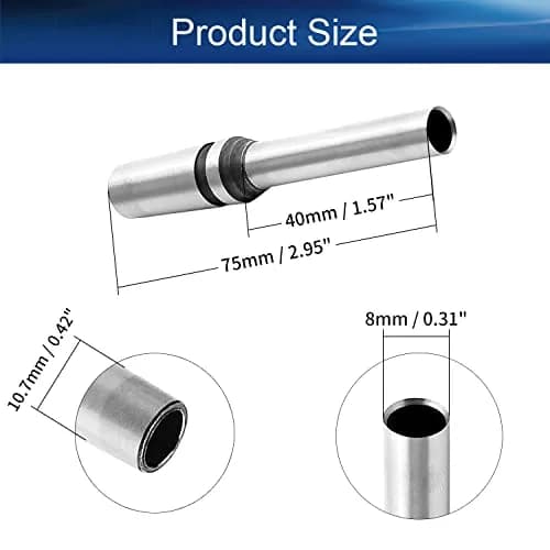 Auniwaig Taper Straight Shank Hollow Bit Tool 8mm Paper Punch Drill for Hole Puncher Punching Machine 2PCS | Durable Steel, 40mm Length, Suitable for Paper & Leather thumbnail 2