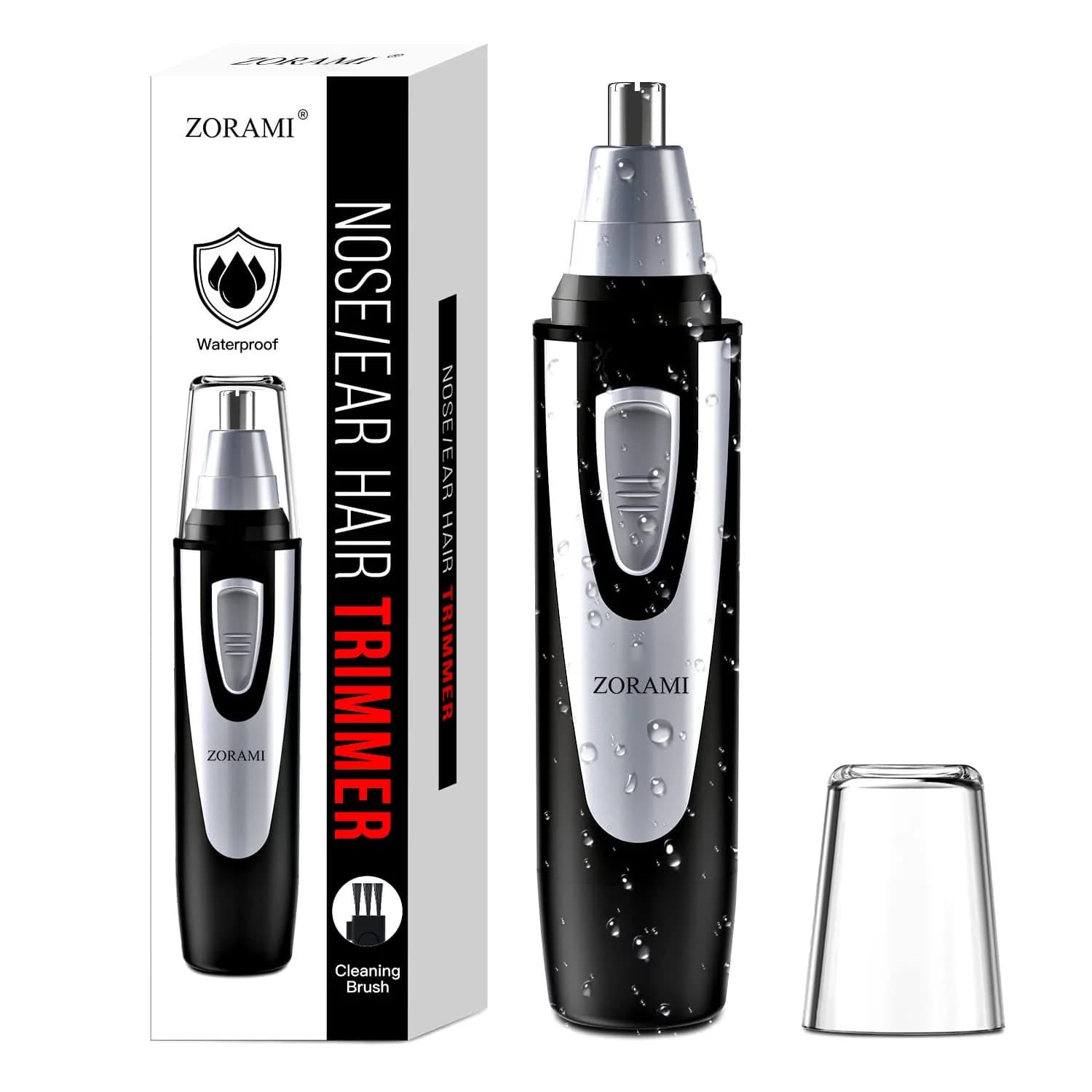 ZORAMI Ear and Nose Hair Trimmer Clipper for Men Women | IPX7 Waterproof, Dual-Edge Blades - main product image