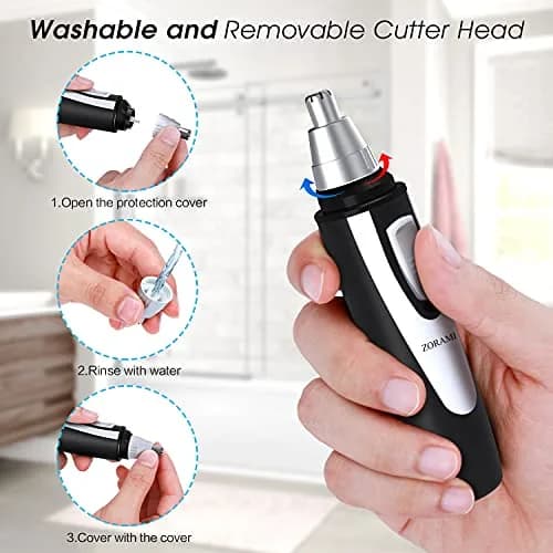 ZORAMI Ear and Nose Hair Trimmer Clipper for Men Women | IPX7 Waterproof, Dual-Edge Blades thumbnail 5