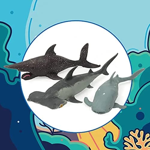 Axbotoy 10 Pack Shark Toys, 8" Soft & Stretchy Realistic Set for Bath & Play thumbnail 4