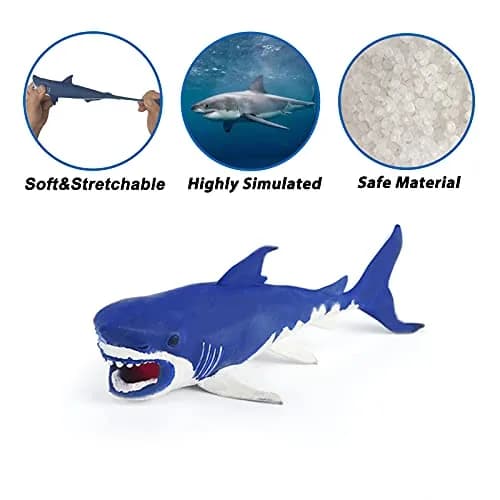 Axbotoy 10 Pack Shark Toys, 8" Soft & Stretchy Realistic Set for Bath & Play thumbnail 2