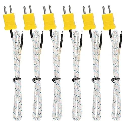 UMLIFE 1M K Type Mini-Connector Thermocouple Temperature Probe Sensor -50~700°C | Compatible with TM902C/ TES1310, 6 pcs thumbnail 1