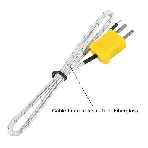 UMLIFE 1M K Type Mini-Connector Thermocouple Temperature Probe Sensor -50~700°C | Compatible with TM902C/ TES1310, 6 pcs thumbnail 2