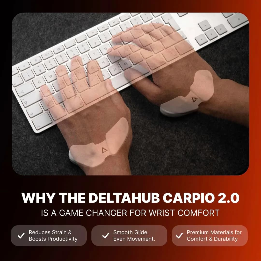 DELTAHUB Carpio 2.0 Ergonomic Wrist Rest for Mouse, Large Black | Reduces Strain for Office & Gaming - view 5