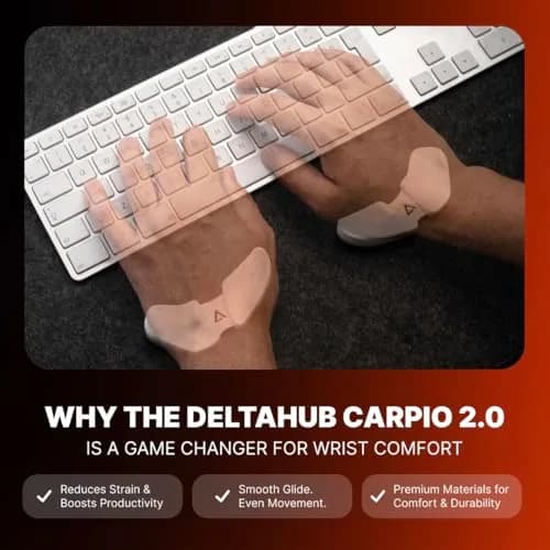 DELTAHUB Carpio 2.0 Ergonomic Wrist Rest for Mouse, Large Black | Reduces Strain for Office & Gaming thumbnail 5