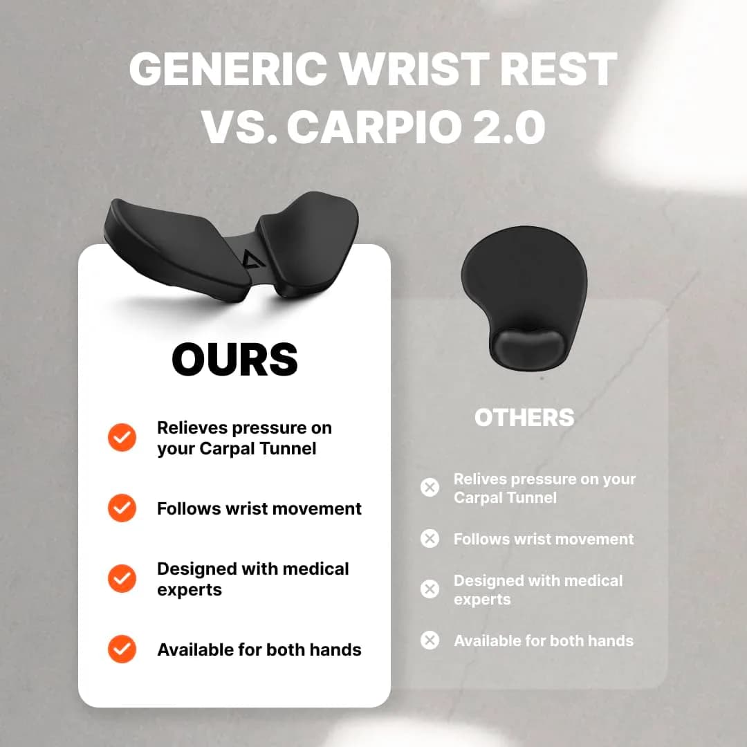 DELTAHUB Carpio 2.0 Ergonomic Wrist Rest for Mouse, Large Black | Reduces Strain for Office & Gaming - view 6