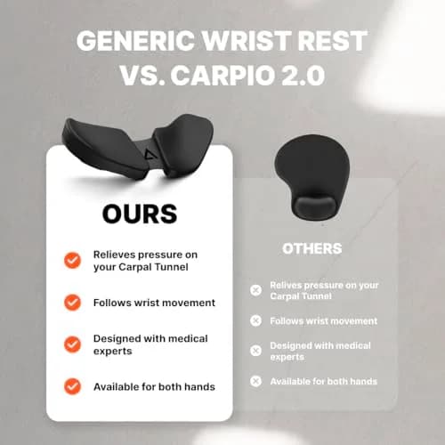 DELTAHUB Carpio 2.0 Ergonomic Wrist Rest for Mouse, Large Black | Reduces Strain for Office & Gaming thumbnail 6