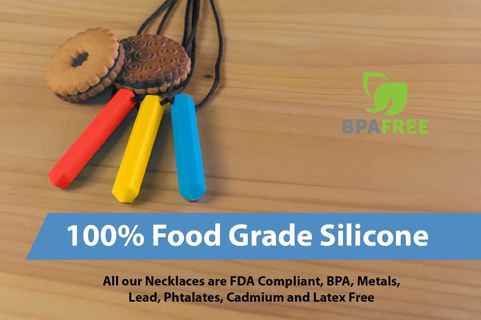 Tilcare Chew Chew Pencil Sensory Necklace 3 Set | Calming Silicone Chewy Toys for Kids & Adults - view 5
