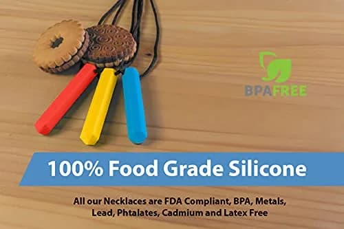 Tilcare Chew Chew Pencil Sensory Necklace 3 Set | Calming Silicone Chewy Toys for Kids & Adults thumbnail 5