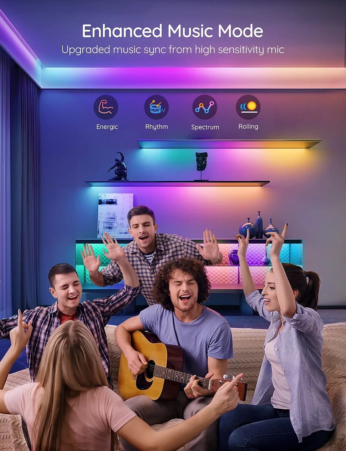 Govee RGBIC LED Strip Lights 5m (16.4ft) | Work with Alexa & Google Assistant, Music Sync - view 3