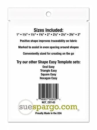 Sue Spargo Circles Easy Creative Stitching Templates Set - 9 Piece Set, 1"-3" Diameters | Classic Quilting & Sewing Tools thumbnail 3