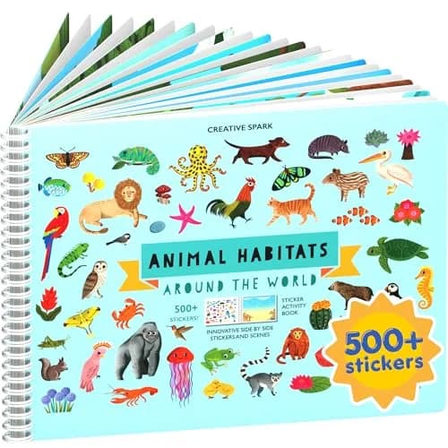 CUPKIN Animals Habitat 500+ Sticker Book | 23.5cm x 31cm (9.25" x 12") thumbnail 1