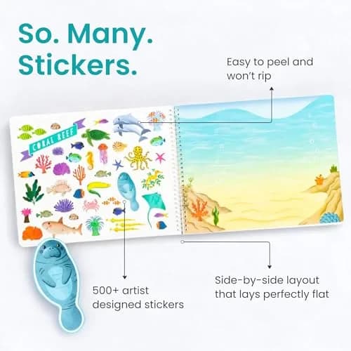 CUPKIN Animals Habitat 500+ Sticker Book | 23.5cm x 31cm (9.25" x 12") thumbnail 3
