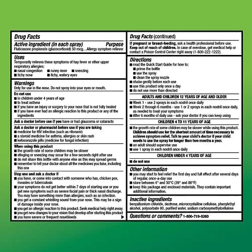 Amazon Basic Care 24-Hour Allergy Relief Nasal Spray 0.62 Fl Oz (18.3ml) | Fluticasone Propionate 50mcg Non-Drowsy thumbnail 5