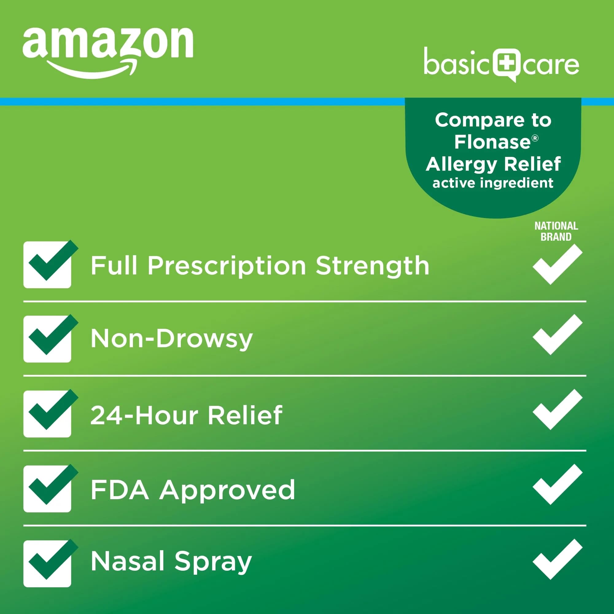 Amazon Basic Care 24-Hour Allergy Relief Nasal Spray 0.62 Fl Oz (18.3ml) | Fluticasone Propionate 50mcg Non-Drowsy - view 3