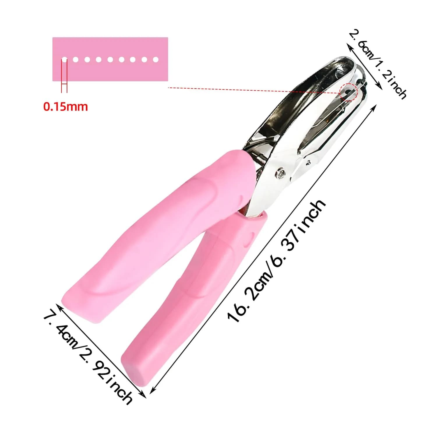 yuntop Pink Single Hole Paper Punch 1.5mm (1/16 inch) | Effortless Crafting Tool - view 2