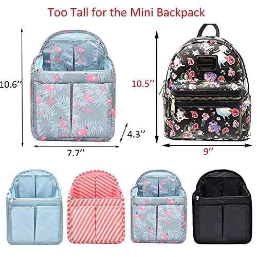 HOYOFO Mini Backpack Organizer Insert Light Blue | Lightweight Nylon Bag Divider for Small Backpacks & Purses thumbnail 5