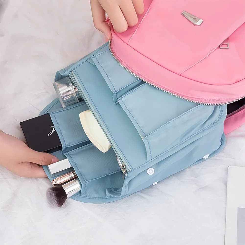 HOYOFO Mini Backpack Organizer Insert Light Blue | Lightweight Nylon Bag Divider for Small Backpacks & Purses - view 6