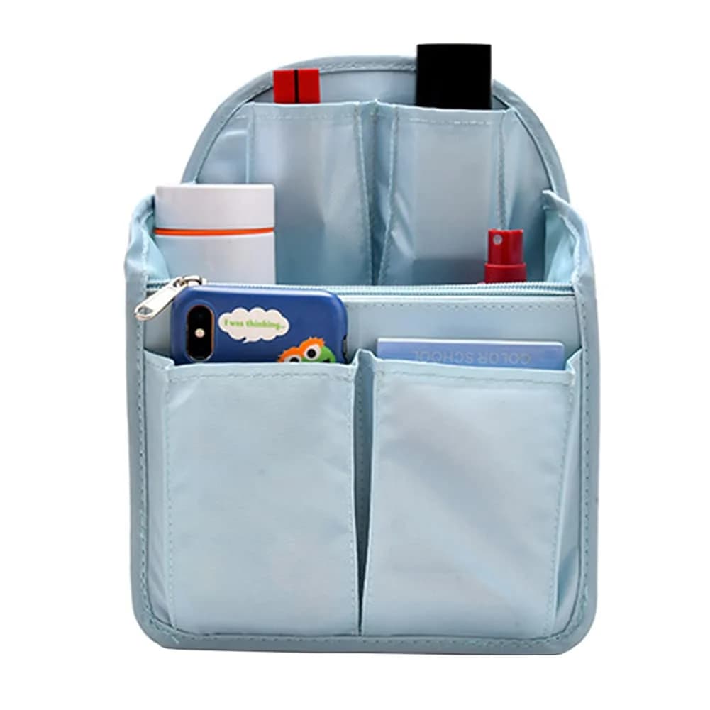 HOYOFO Mini Backpack Organizer Insert Light Blue | Lightweight Nylon Bag Divider for Small Backpacks & Purses - main product image