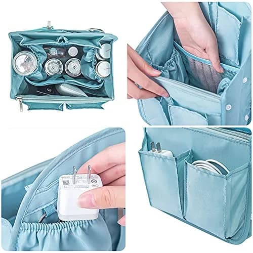 HOYOFO Mini Backpack Organizer Insert Light Blue | Lightweight Nylon Bag Divider for Small Backpacks & Purses thumbnail 3