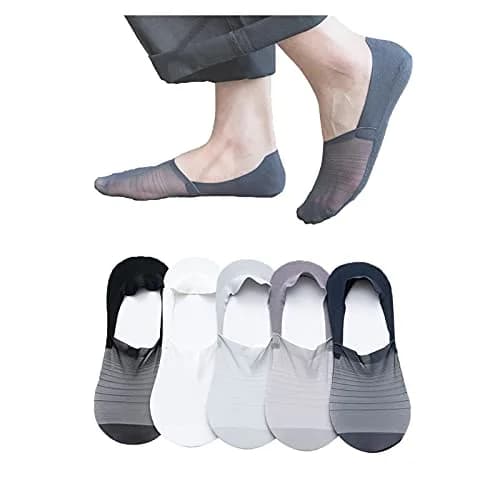 coloredlife Invisible Ice Silk No Show Socks | 5 Pairs, Unisex Shoe Liners thumbnail 1