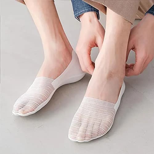 coloredlife Invisible Ice Silk No Show Socks | 5 Pairs, Unisex Shoe Liners thumbnail 7