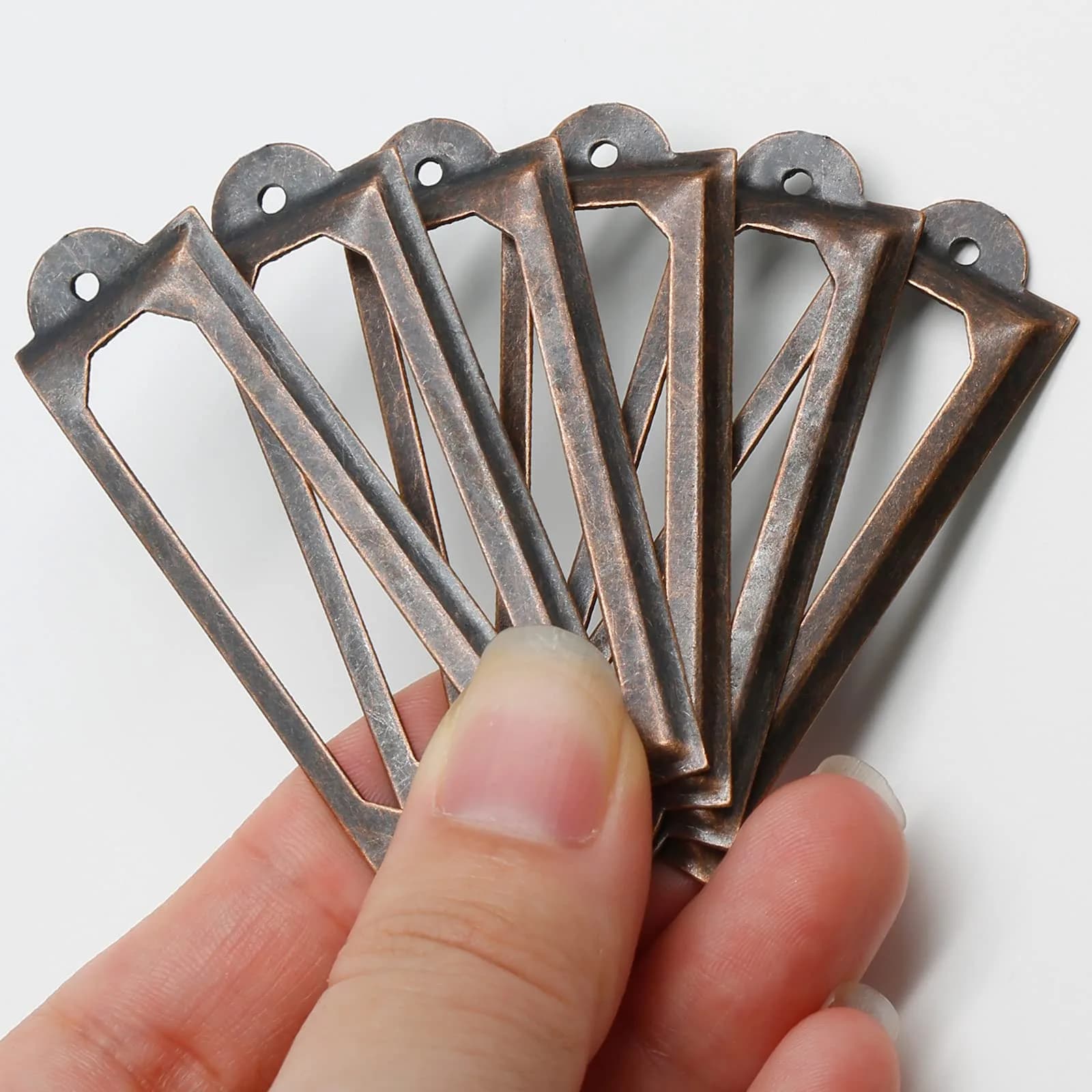Qjaiune Red Bronze Metal Label Holders 60x17mm with Screws | Rust-Resistant Iron for Cabinets & Drawers - view 4