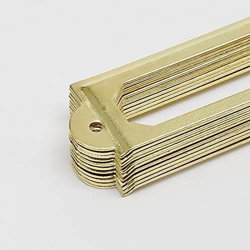 Qjaiune Gold Metal Label Holders 60x17mm (2.36"x0.67") with Screws | Rust-Resistant Iron for Cabinets & Drawers thumbnail 5