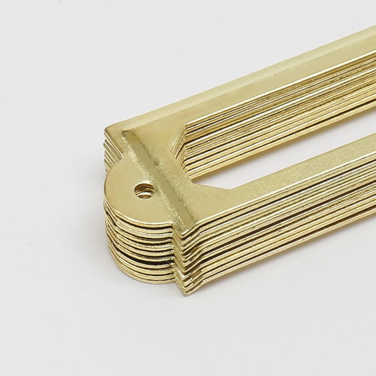 Qjaiune Gold Metal Label Holders 60x17mm (2.36"x0.67") with Screws | Rust-Resistant Iron for Cabinets & Drawers - view 5