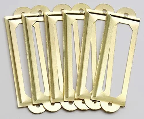 Qjaiune Gold Metal Label Holders 60x17mm (2.36"x0.67") with Screws | Rust-Resistant Iron for Cabinets & Drawers thumbnail 6