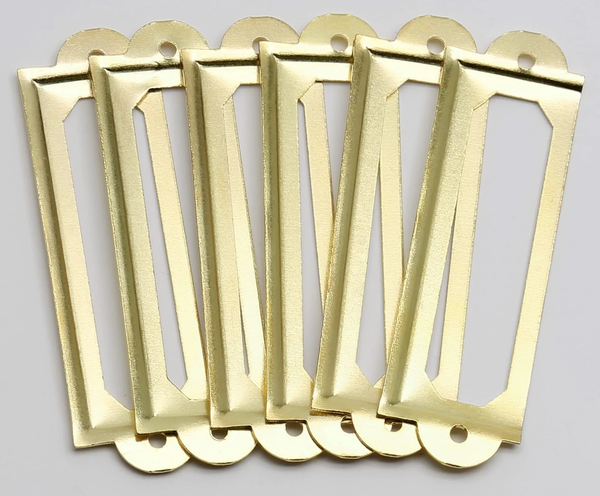 Qjaiune Gold Metal Label Holders 60x17mm (2.36"x0.67") with Screws | Rust-Resistant Iron for Cabinets & Drawers - view 6