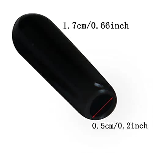 yuntop Black Flexible Rubber End Caps for 5mm-5.5mm Pipes, 50 Count | Protects Threads, Tubes & Rods thumbnail 3