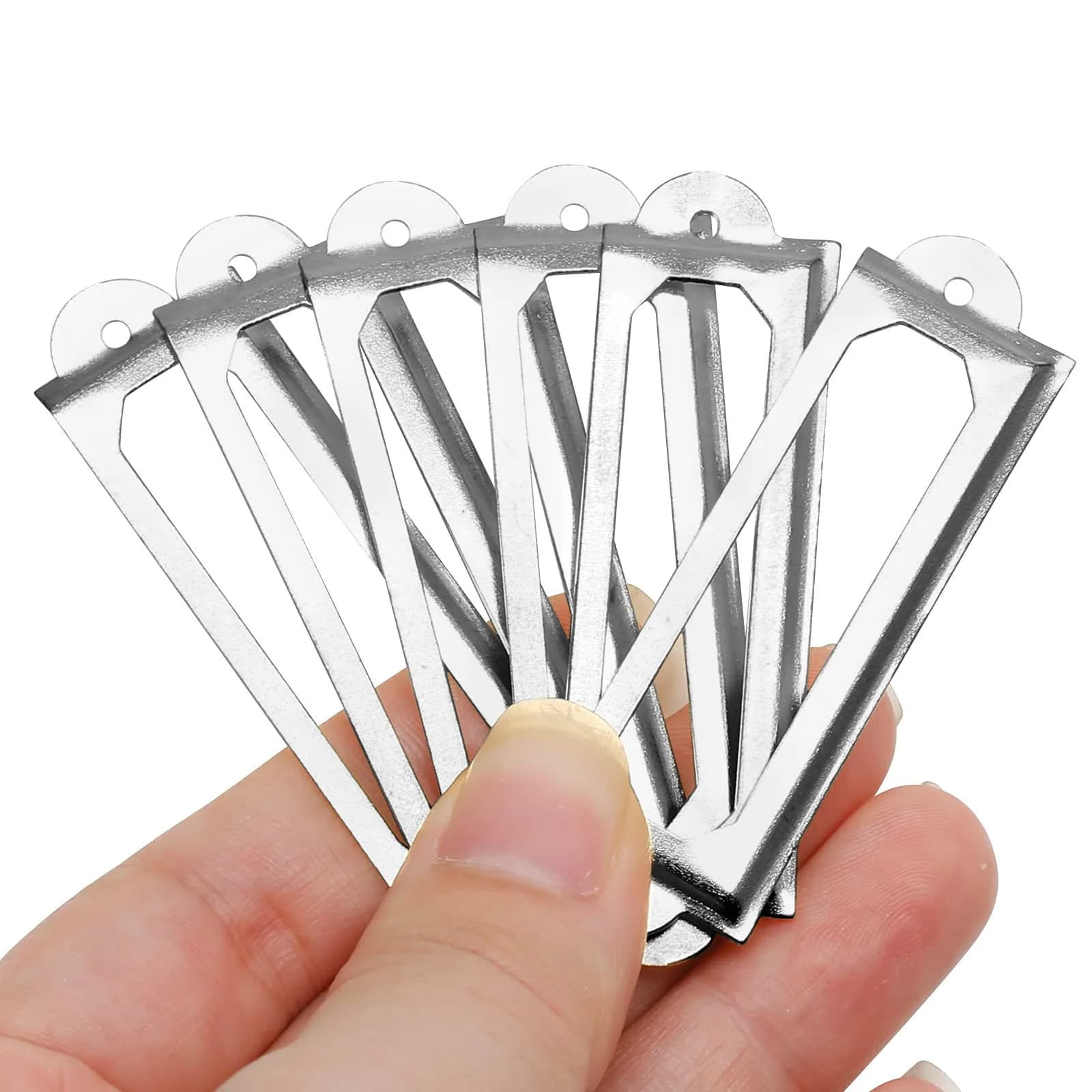 Qjaiune Silver Metal Label Holders 60x17mm with Screws | Rust-Resistant Iron for Cabinets & Drawers - view 4