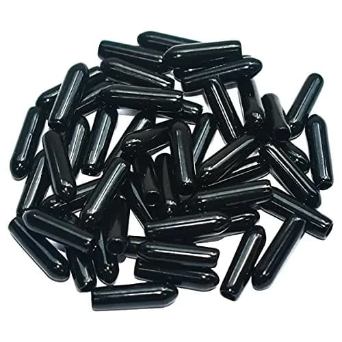yuntop 50pcs Black Rubber End Caps for 3mm-3.5mm Tubing | Protects Threads & Rods thumbnail 1