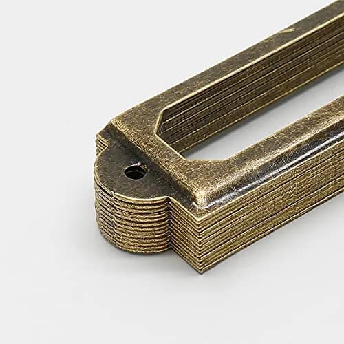 Qjaiune Metal Label Holders 60x17mm Antique Bronze with Screws | Pack of 50 for Cabinets & Drawers thumbnail 5