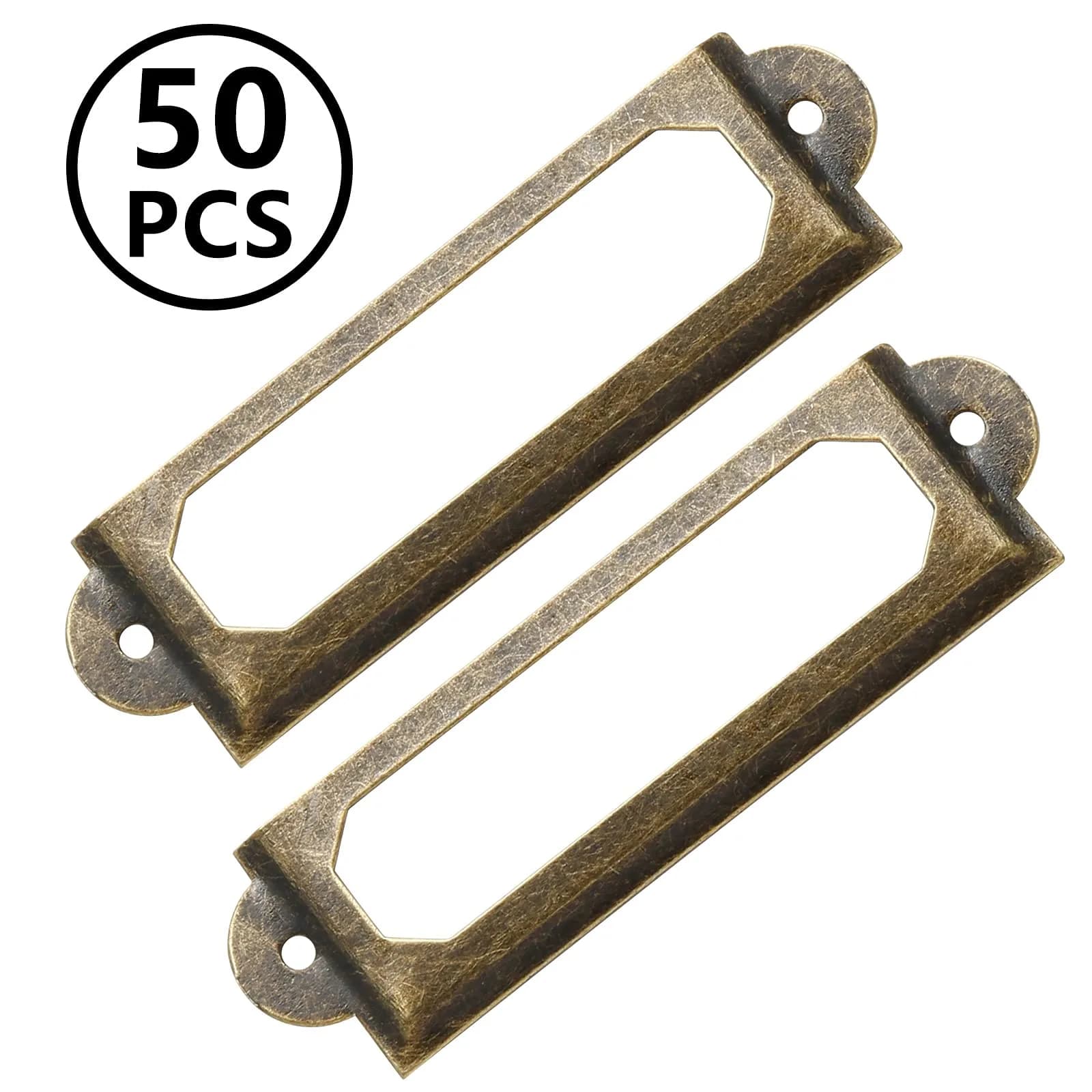Qjaiune Antique Bronze Metal Label Holders 60x17mm (2.36"x0.67") with Screws - view 2
