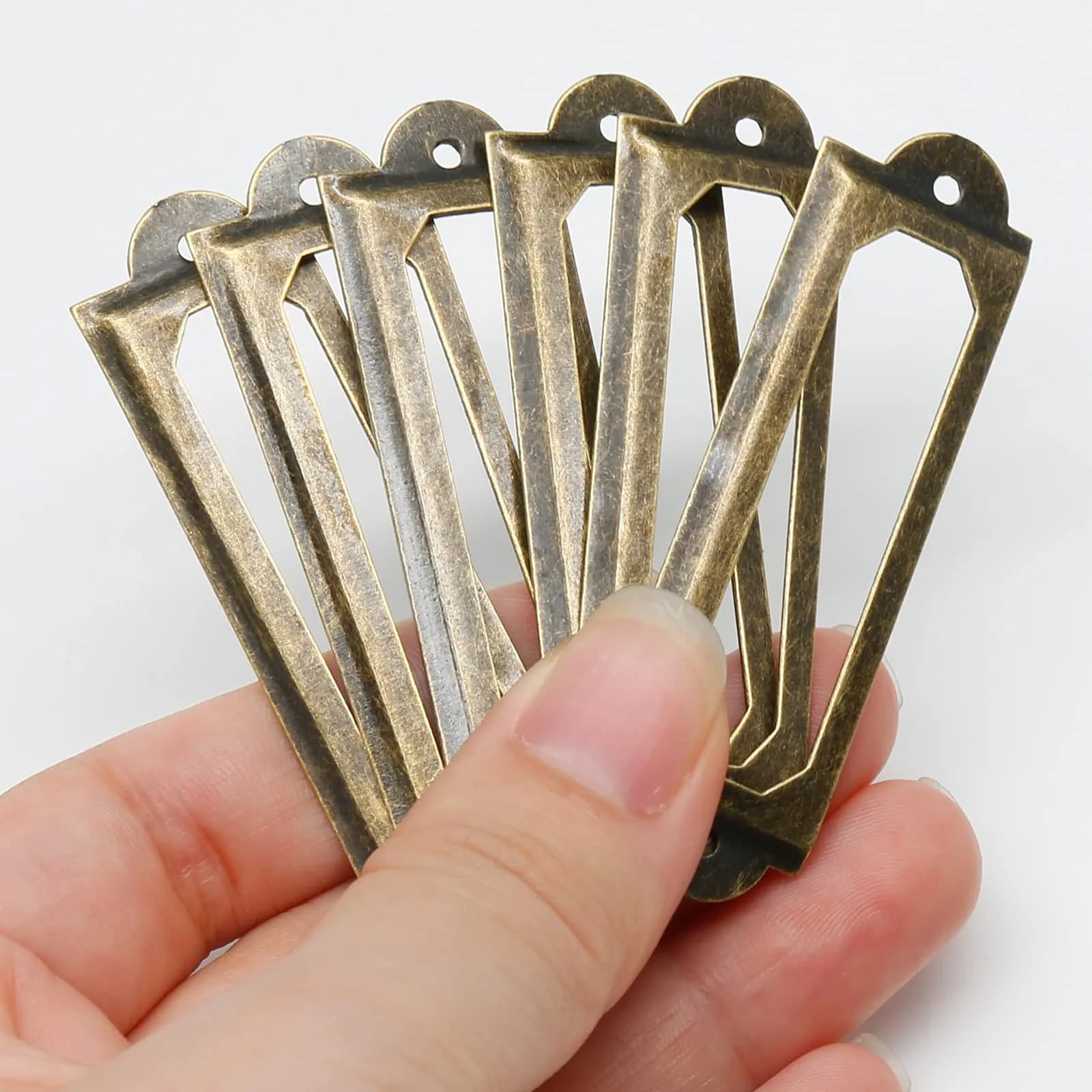 Qjaiune Antique Bronze Metal Label Holders 60x17mm (2.36"x0.67") with Screws - view 4