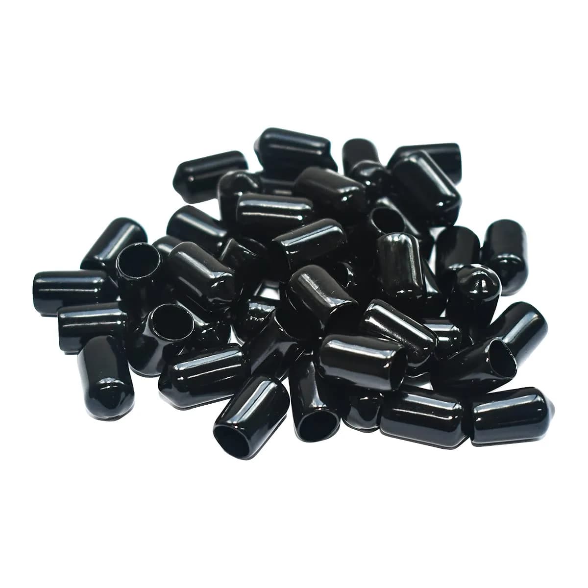 yuntop 50pcs Black Rubber End Caps for 8mm-8.5mm (5/16 Inch) Screws, Tubes, Pipes | Protective Thread Covers — 5/16 Inch 8 mm