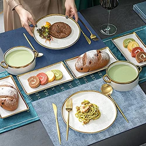 SUEH DESIGN Leather Placemats Set of 6, Navy Blue & Light Blue | Reversible Heat & Water-Resistant Dining Table Mats (43x31 cm) thumbnail 8