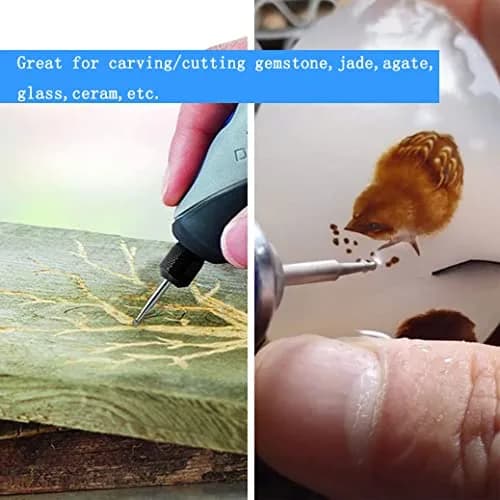 Luo ke Diamond Burr Set 20 Pcs & Grinding Wheel 5 Pcs | Various Shapes for Dremel Rotary Tools thumbnail 4