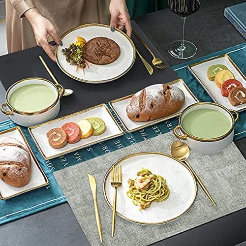 SUEH DESIGN Leather Placemats Set of 6, Black & Gray | Reversible Non-Slip Table Mats for Dining Kitchen thumbnail 6
