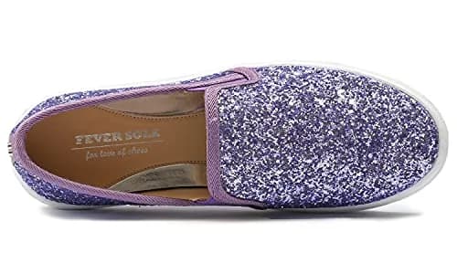 FEVERSOLE Women's Fashion Slip-On Sneakers 8 M US | Casual Flat Loafers Lavender thumbnail 4