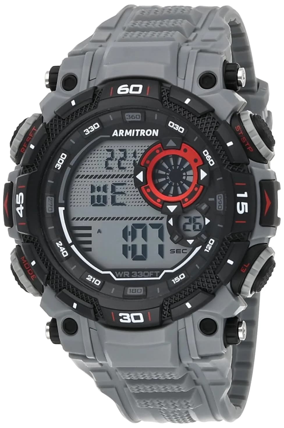 Armitron Sport Men's Digital Chronograph Resin Strap Watch, 40/8397 | Water-Resistant 100M for Fitness & Daily Use